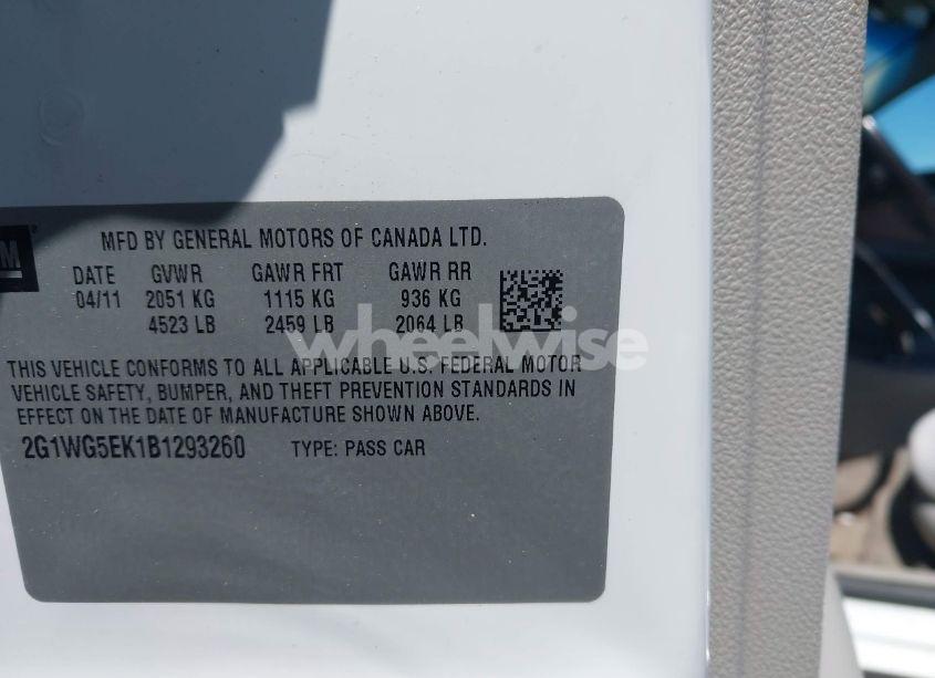 Photo 9 of 2011 Chevrolet Impala LT (VIN 2G1WG5EK1B1293260)