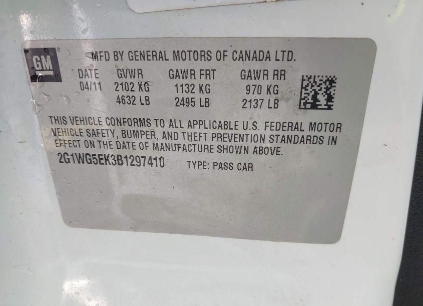 Photo 9 of 2011 Chevrolet Impala LT (VIN 2G1WG5EK3B1297410)