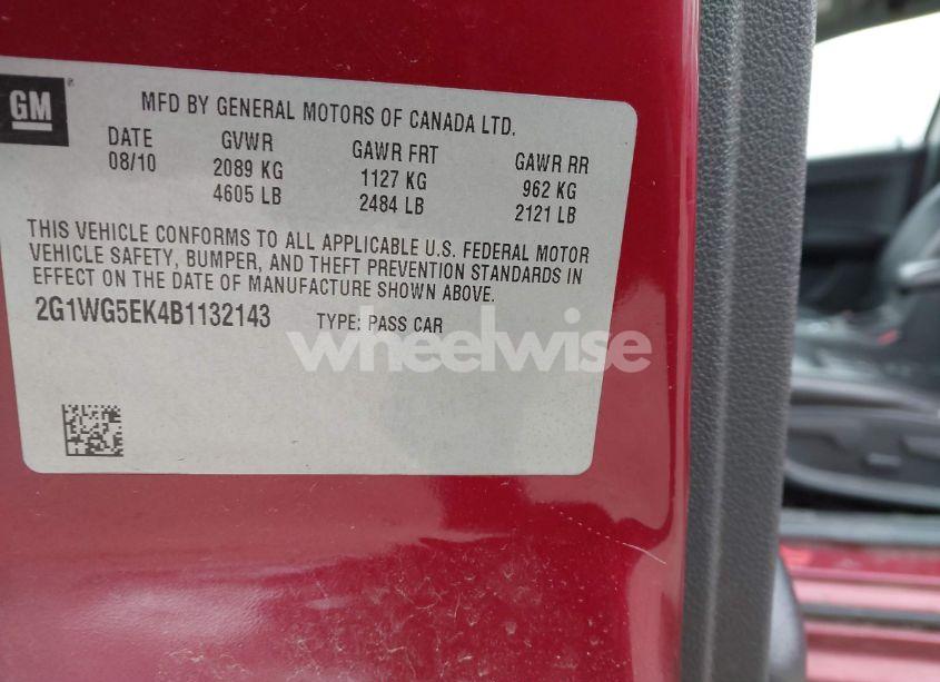 Photo 9 of 2011 Chevrolet Impala LT (VIN 2G1WG5EK4B1132143)