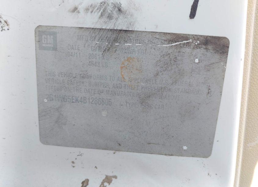 Photo 9 of 2011 Chevrolet Impala LT (VIN 2G1WG5EK4B1286805)