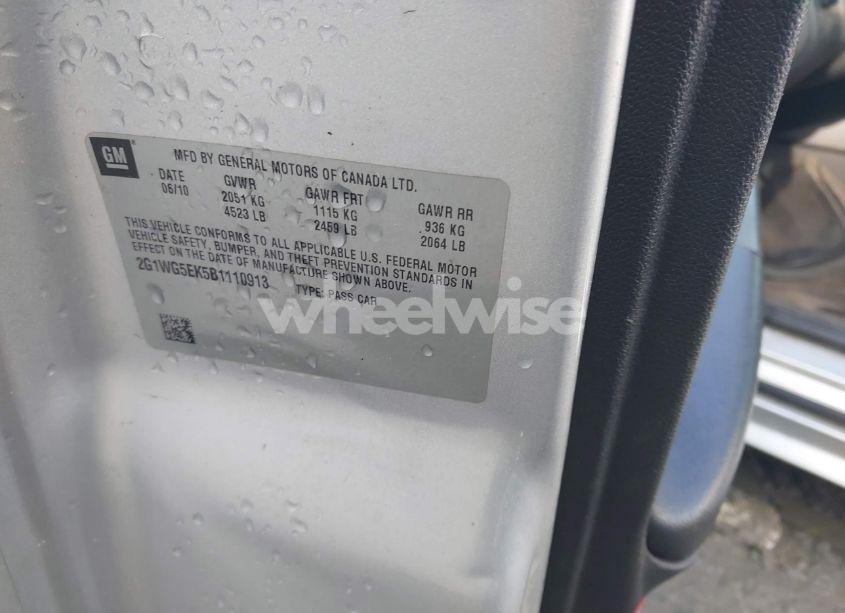 Photo 9 of 2011 Chevrolet Impala LT (VIN 2G1WG5EK5B1110913)