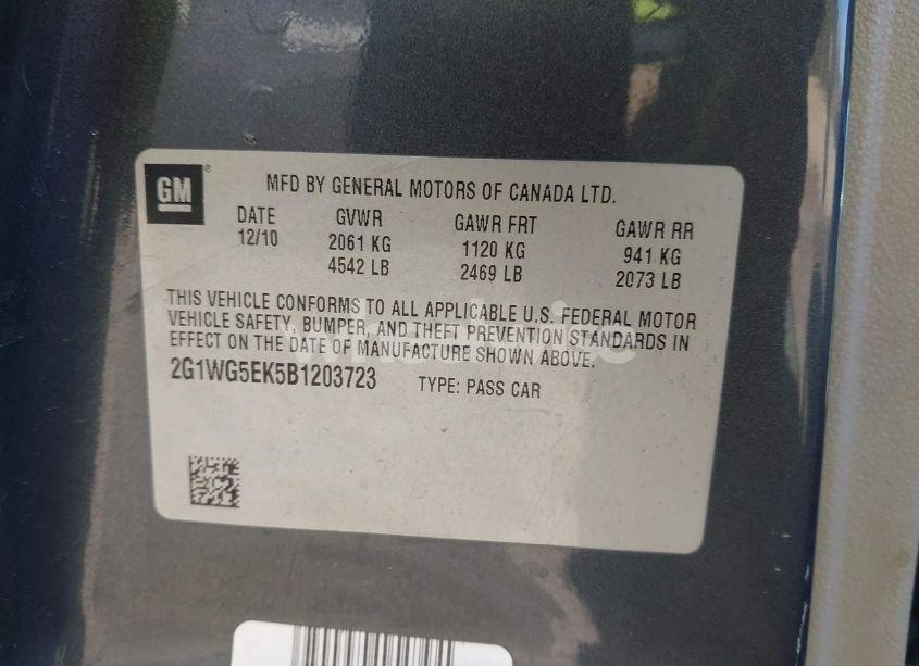 Photo 9 of 2011 Chevrolet Impala LT (VIN 2G1WG5EK5B1203723)