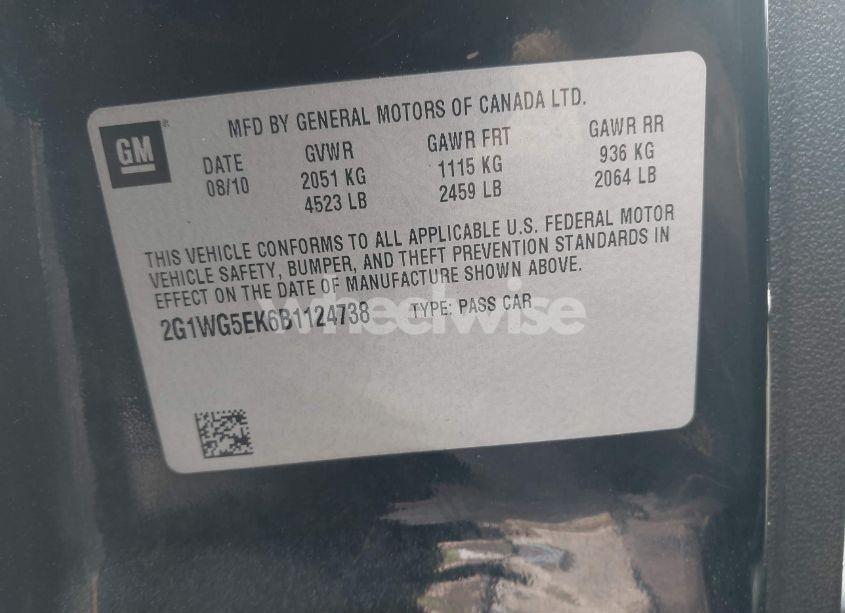 Photo 9 of 2011 Chevrolet Impala LT (VIN 2G1WG5EK6B1124738)