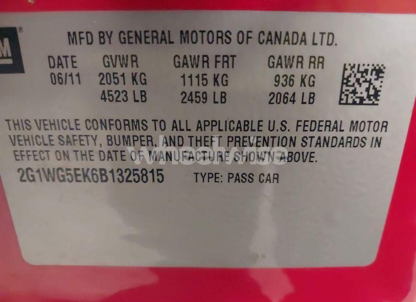 Photo 9 of 2011 Chevrolet Impala LT (VIN 2G1WG5EK6B1325815)