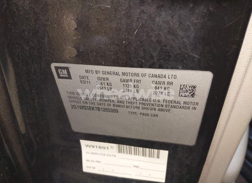 Photo 9 of 2011 Chevrolet Impala LT (VIN 2G1WG5EK7B1265009)