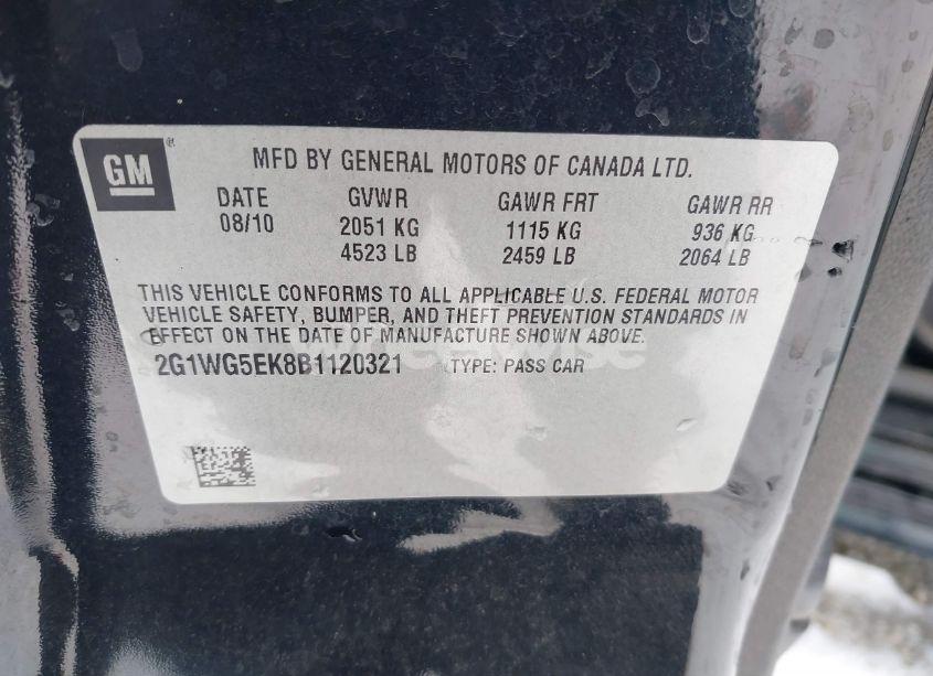 Photo 9 of 2011 Chevrolet Impala LT (VIN 2G1WG5EK8B1120321)