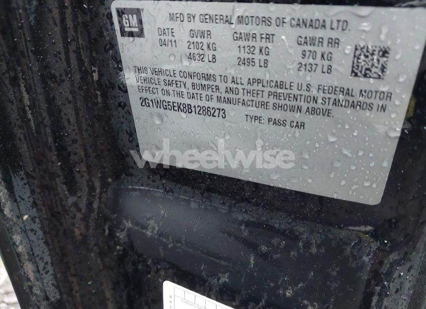 Photo 9 of 2011 Chevrolet Impala LT (VIN 2G1WG5EK8B1286273)