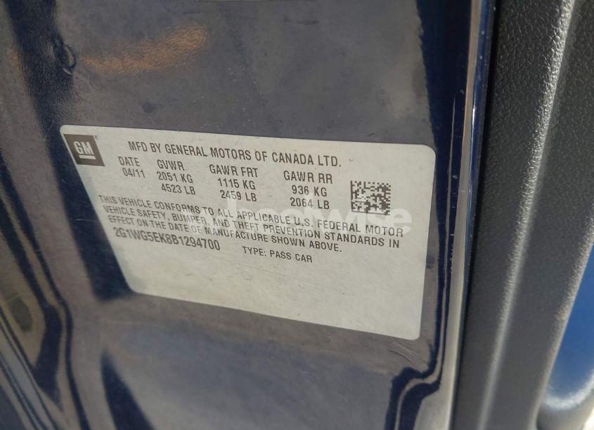 Photo 9 of 2011 Chevrolet Impala LT (VIN 2G1WG5EK8B1294700)