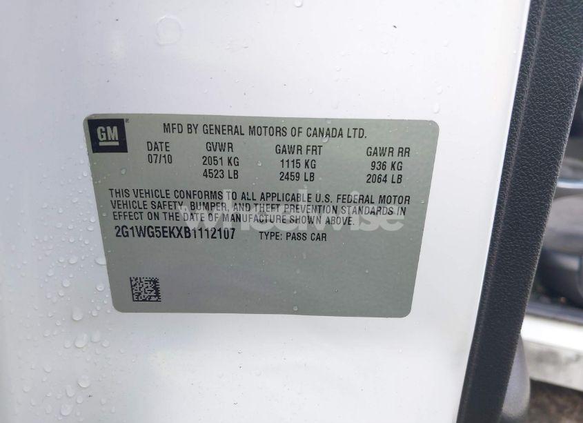 Photo 9 of 2011 Chevrolet Impala LT (VIN 2G1WG5EKXB1112107)