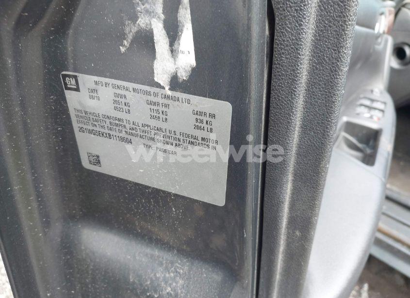 Photo 9 of 2011 Chevrolet Impala LT (VIN 2G1WG5EKXB1118604)