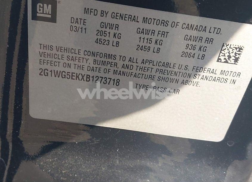 Photo 9 of 2011 Chevrolet Impala LT (VIN 2G1WG5EKXB1273718)