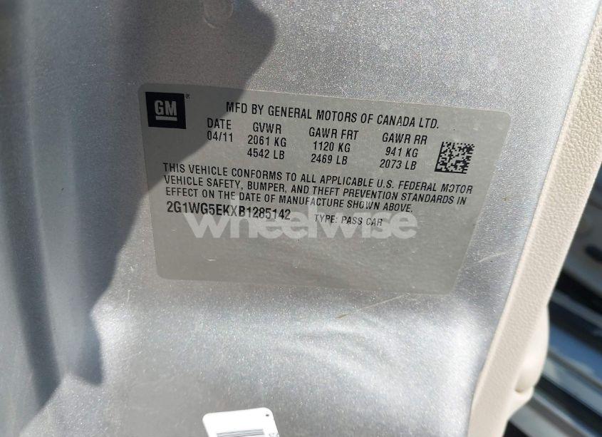 Photo 9 of 2011 Chevrolet Impala LT (VIN 2G1WG5EKXB1285142)