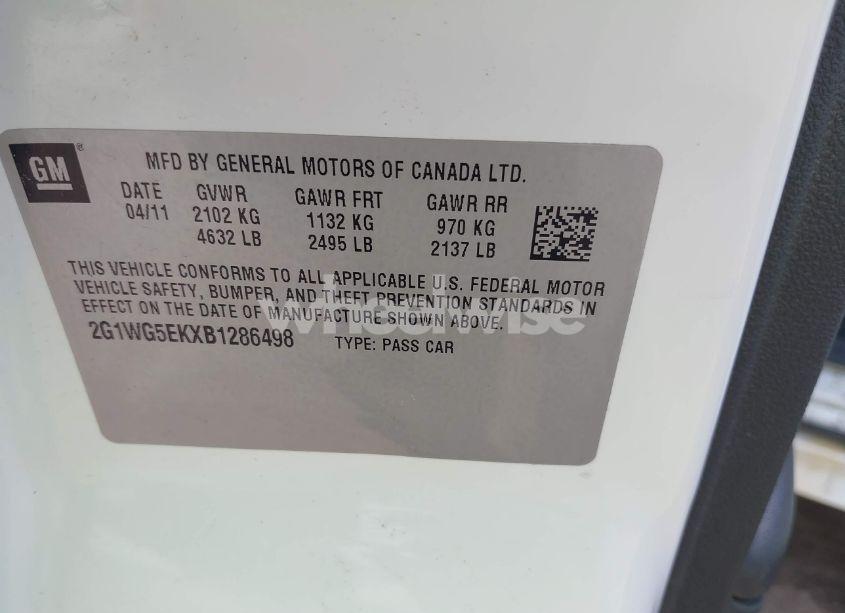 Photo 9 of 2011 Chevrolet Impala LT (VIN 2G1WG5EKXB1286498)