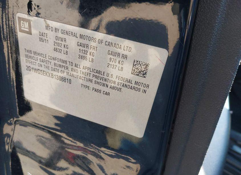 Photo 9 of 2011 Chevrolet Impala LT (VIN 2G1WG5EKXB1308810)