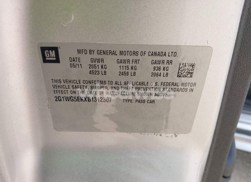 Photo 9 of 2011 Chevrolet Impala LT (VIN 2G1WG5EKXB1312307)