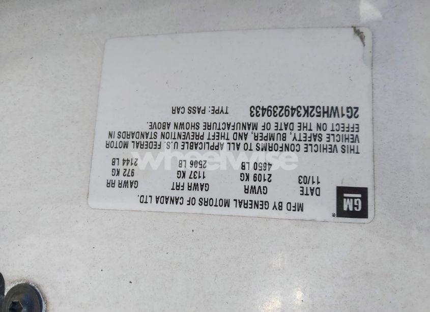 Photo 9 of 2004 Chevrolet Impala LS (VIN 2G1WH52K349239433)