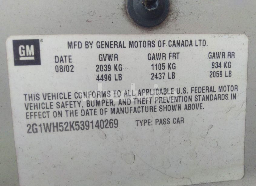 Photo 9 of 2003 Chevrolet Impala LS (VIN 2G1WH52K539140269)