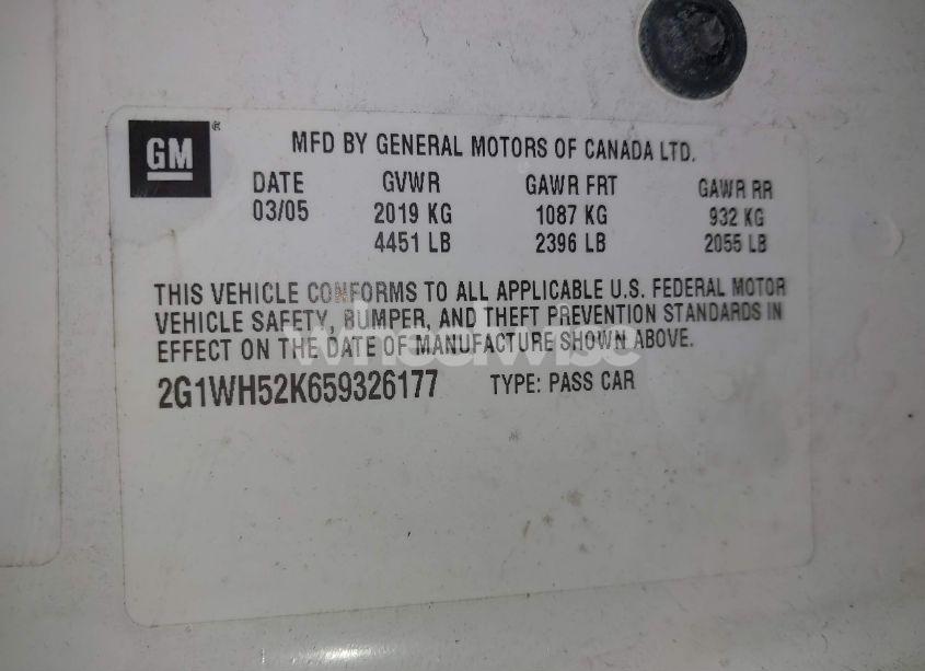 Photo 9 of 2005 Chevrolet Impala LS (VIN 2G1WH52K659326177)