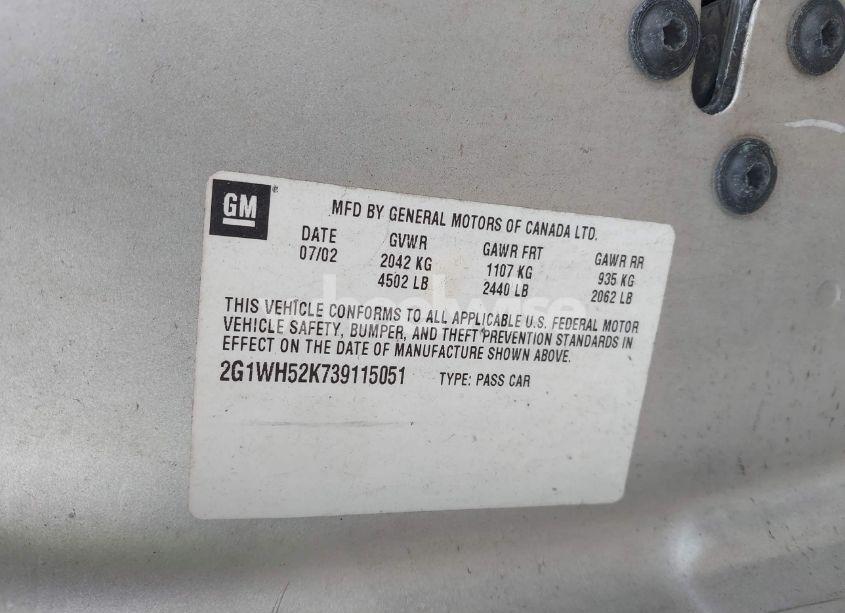 Photo 9 of 2003 Chevrolet Impala LS (VIN 2G1WH52K739115051)