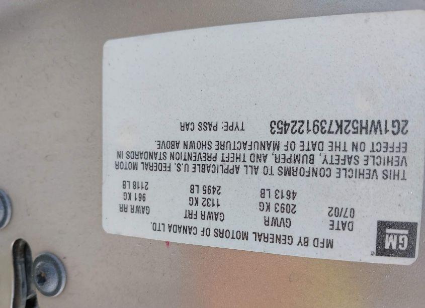 Photo 9 of 2003 Chevrolet Impala LS (VIN 2G1WH52K739122453)