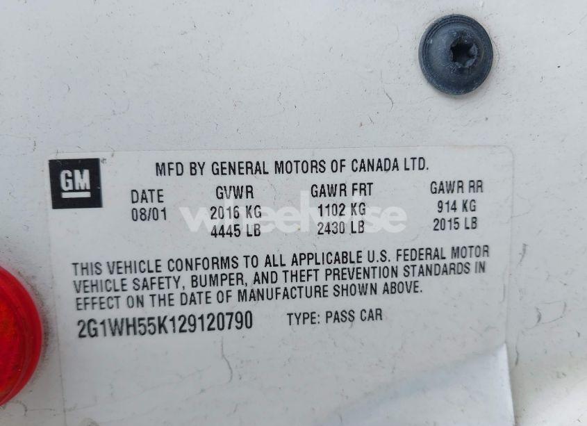 Photo 9 of 2002 Chevrolet Impala LS (VIN 2G1WH55K129120790)