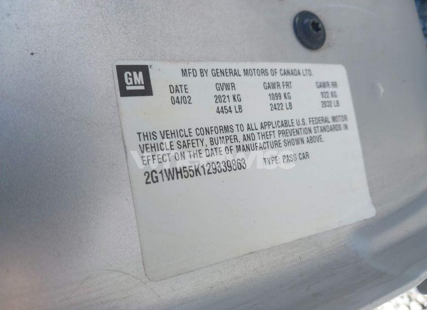 Photo 9 of 2002 Chevrolet Impala LS (VIN 2G1WH55K129339863)