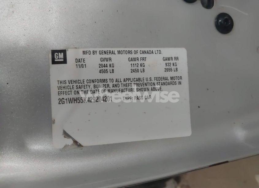 Photo 9 of 2002 Chevrolet Impala LS (VIN 2G1WH55K429204201)