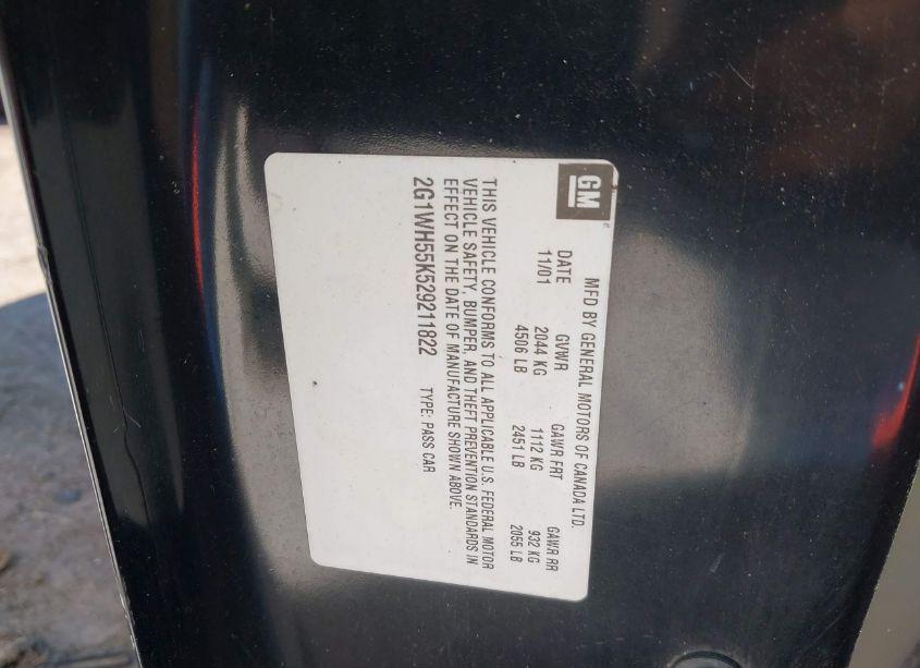 Photo 9 of 2002 Chevrolet Impala LS (VIN 2G1WH55K529211822)