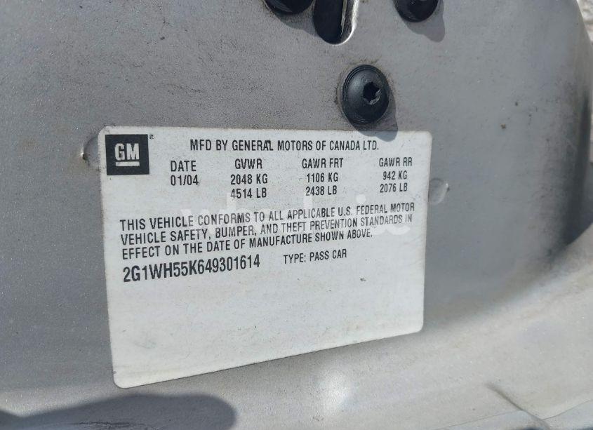 Photo 9 of 2004 Chevrolet Impala LS (VIN 2G1WH55K649301614)