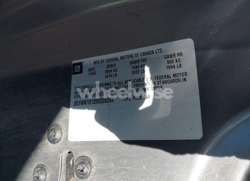 Photo 9 of 2006 Chevrolet Monte CARLO LT (VIN 2G1WK151269228293)