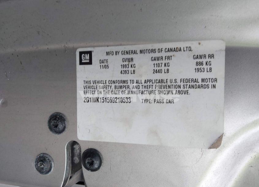 Photo 9 of 2006 Chevrolet Monte CARLO LT (VIN 2G1WK151569210533)