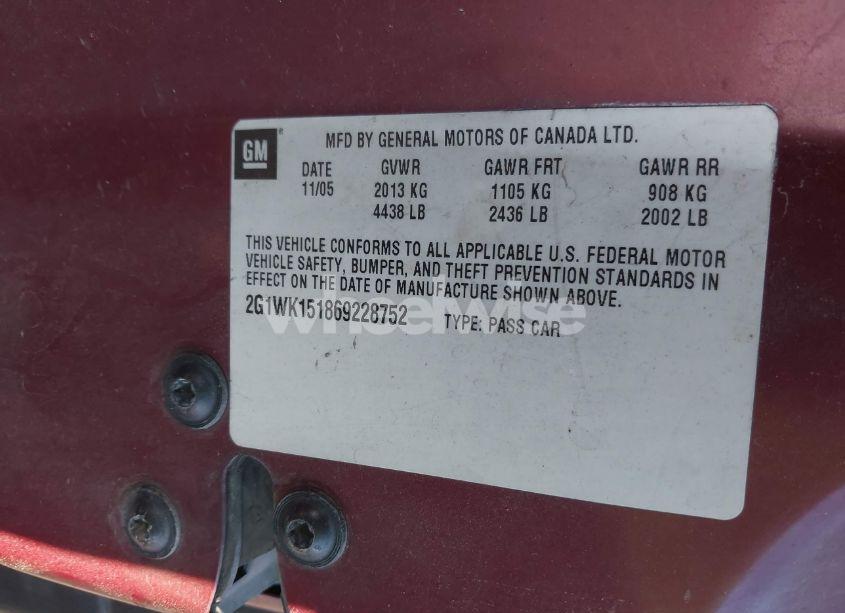 Photo 9 of 2006 Chevrolet Monte CARLO LT (VIN 2G1WK151869228752)