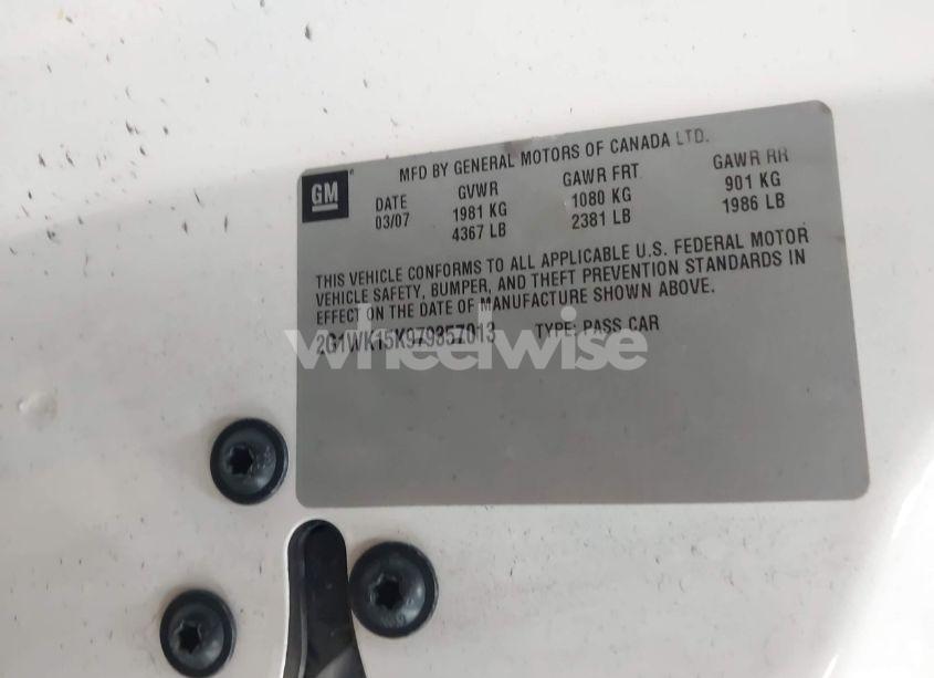 Photo 9 of 2007 Chevrolet Monte CARLO LT (VIN 2G1WK15K979357013)