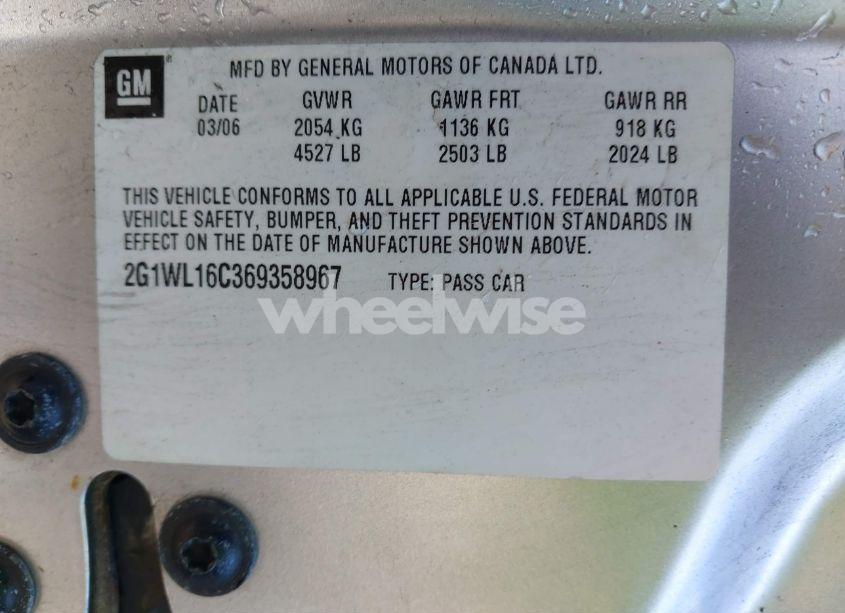 Photo 9 of 2006 Chevrolet Monte CARLO SS (VIN 2G1WL16C369358967)