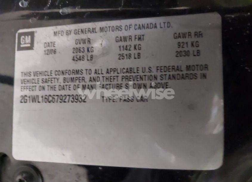 Photo 9 of 2007 Chevrolet Monte CARLO SS (VIN 2G1WL16C679273932)