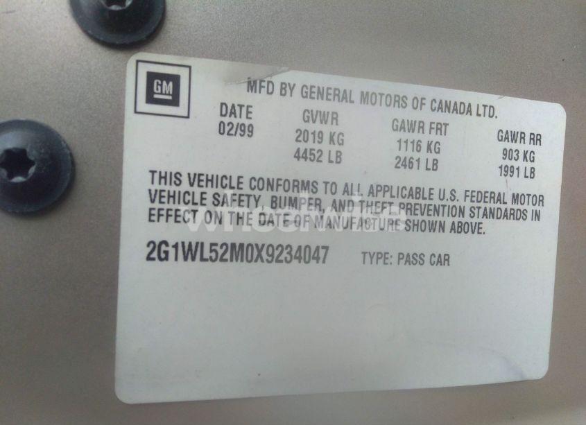 Photo 9 of 1999 Chevrolet Lumina (VIN 2G1WL52M0X9234047)