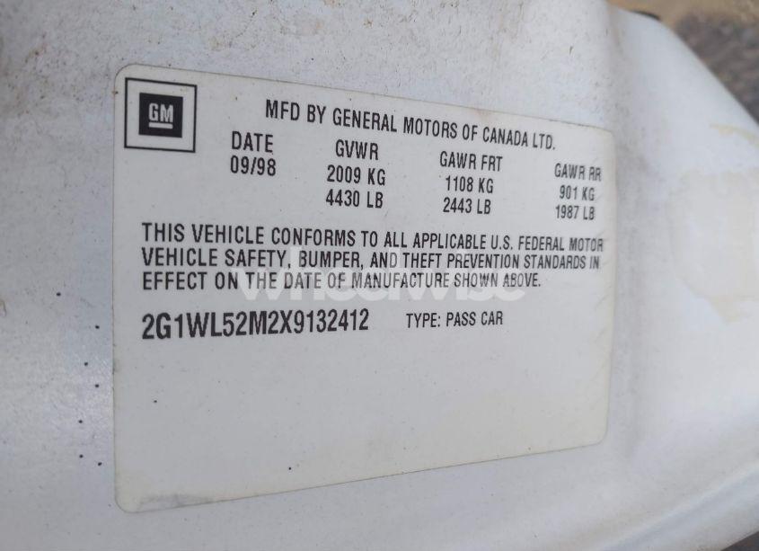 Photo 9 of 1999 Chevrolet Lumina (VIN 2G1WL52M2X9132412)