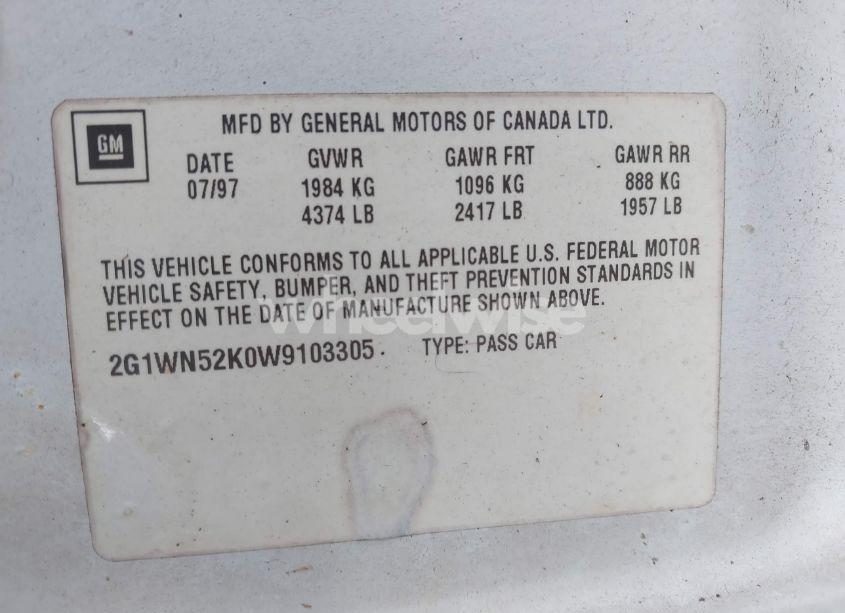 Photo 9 of 1998 Chevrolet Lumina LTZ (VIN 2G1WN52K0W9103305)