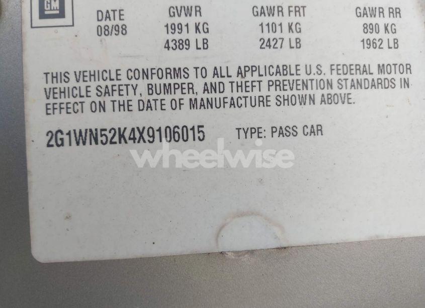 Photo 9 of 1999 Chevrolet Lumina LTZ (VIN 2G1WN52K4X9106015)