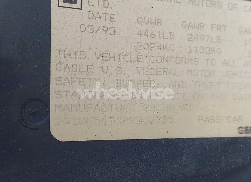 Photo 9 of 1993 Chevrolet Lumina EURO (VIN 2G1WN54T1P9202755)