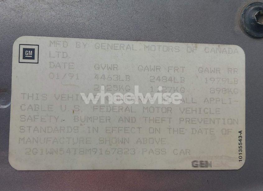 Photo 9 of 1991 Chevrolet Lumina EURO (VIN 2G1WN54T8M9167823)