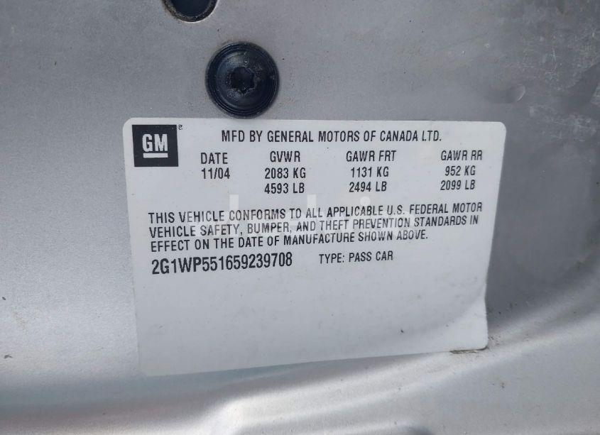 Photo 9 of 2005 Chevrolet Impala SS SUPERCHARGED (VIN 2G1WP551659239708)