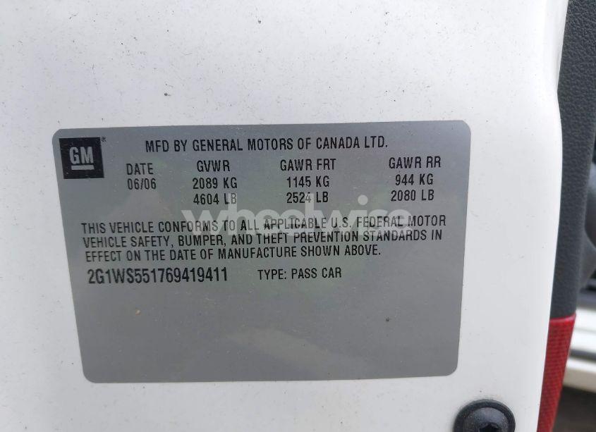 Photo 9 of 2006 Chevrolet Impala POLICE (VIN 2G1WS551769419411)