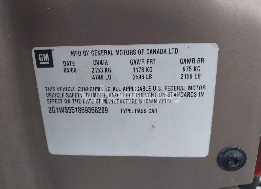 Photo 9 of 2006 Chevrolet Impala POLICE (VIN 2G1WS551869368209)