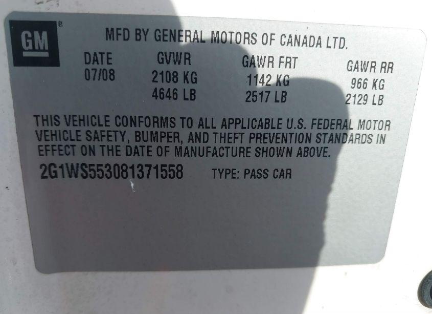 Photo 9 of 2008 Chevrolet Impala POLICE (VIN 2G1WS553081371558)