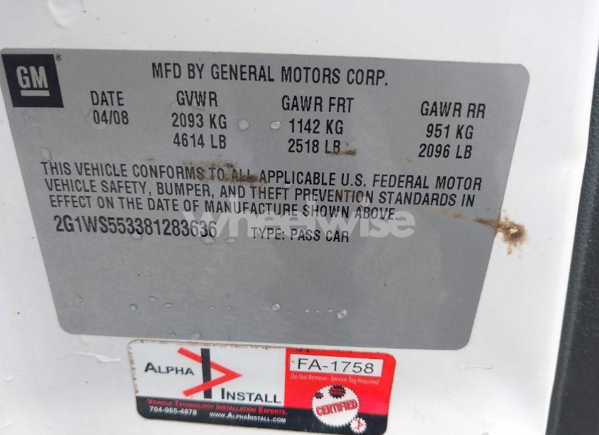 Photo 9 of 2008 Chevrolet Impala POLICE (VIN 2G1WS553381283636)