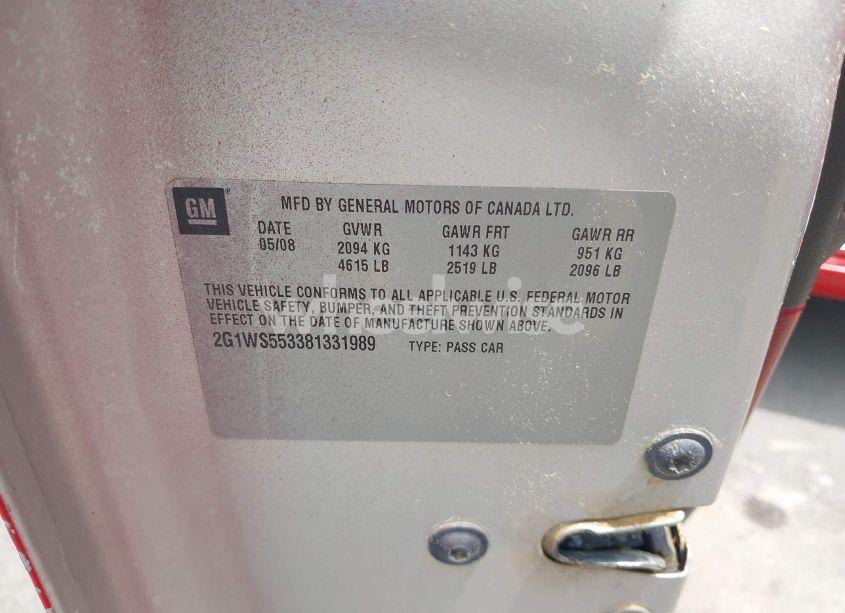 Photo 9 of 2008 Chevrolet Impala POLICE (VIN 2G1WS553381331989)