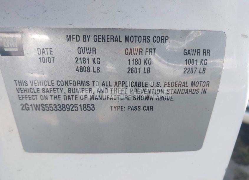 Photo 9 of 2008 Chevrolet Impala POLICE (VIN 2G1WS553389251853)