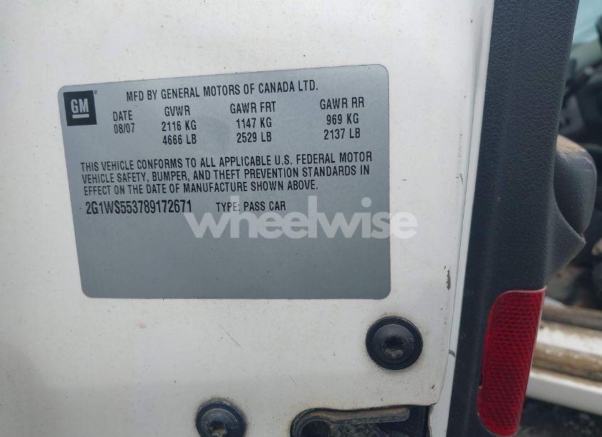 Photo 9 of 2008 Chevrolet Impala POLICE (VIN 2G1WS553789172671)