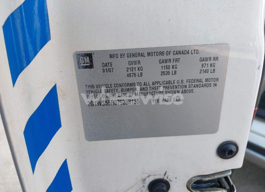 Photo 9 of 2007 Chevrolet Impala POLICE (VIN 2G1WS55R079288135)